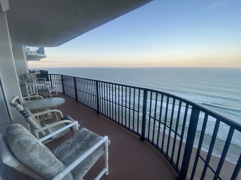 Relax and enjoy incredible ocean and coastline views on this large balcony.  