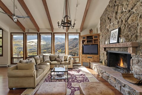 Year round you will appreciate the incredible views of the Snowmass area from this spacious mountain home.