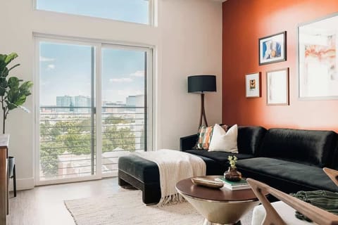 Living area with city views