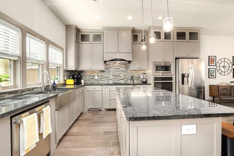 Our kitchen is fully equipped for home cooked meals at your home away from home!