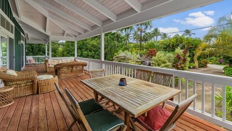 Noho Kai at Anini Beach - Spacious Covered Dining & Seating Lanai - Parrish Kauai