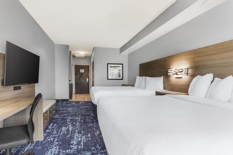 Standard Room, 2 Queen Beds, Non Smoking | Pillowtop beds, desk, laptop workspace, iron/ironing board