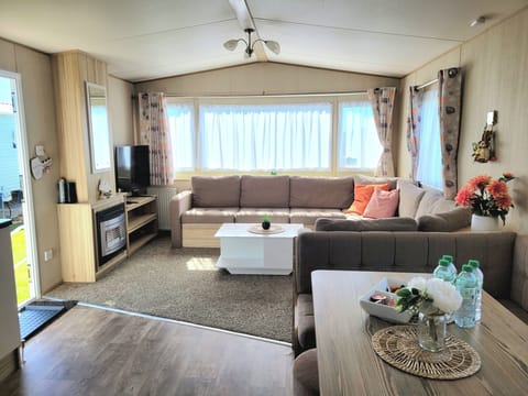 Cabin | Living area | 30-inch TV with digital channels, fireplace