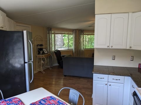 Open floor plan with kitchen and living area!