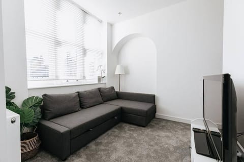 Apartment Living Space with Smart TV & Sofa Bed