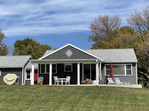 Front of the house and patio. 
