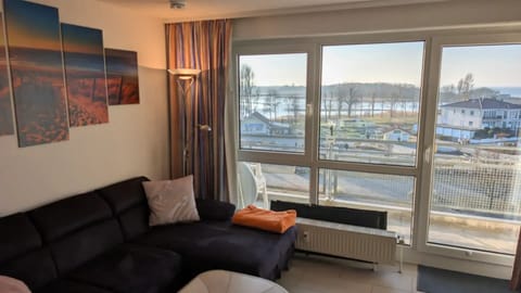 Baltic Sea panorama - living room and TV area with sea view