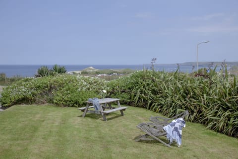 The view from Little Close out to the sea and garden