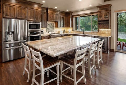 Plenty of seating around the large island.