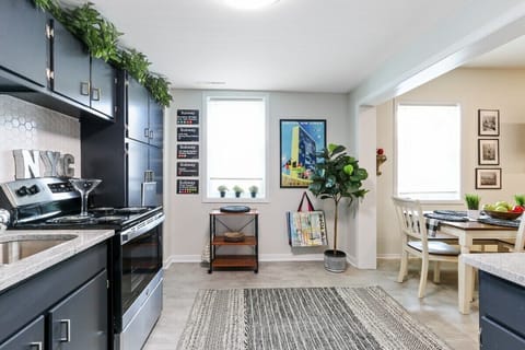 Kitchen, electric stove, drip coffee maker