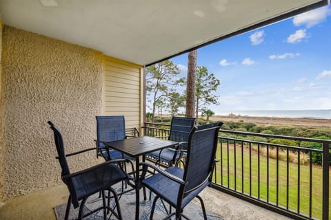 Private 2nd Floor Balcony with Water Views at 1830 Beachside Tennis