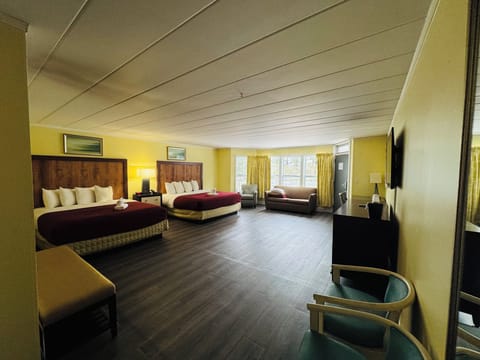 Two King Beds Room, Sofa & Kitchenette | Premium bedding, pillowtop beds, individually furnished, desk