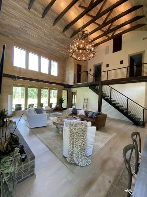 Huge living area with plenty of comfortable seating for family and friends