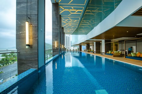 Indoor pool, outdoor pool, sun loungers