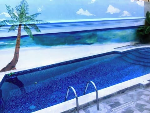 14x24 Pool with amazing Mural to take your body and mind the oasis of the ocean