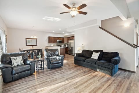 Open concept living, dining, and kitchen