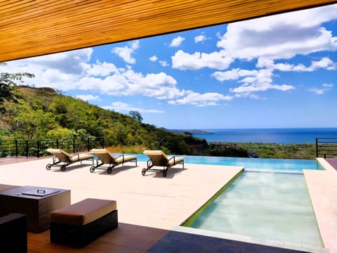 Breathtaking Ocean View from Main terrace, with sun loungers & infinity pool
