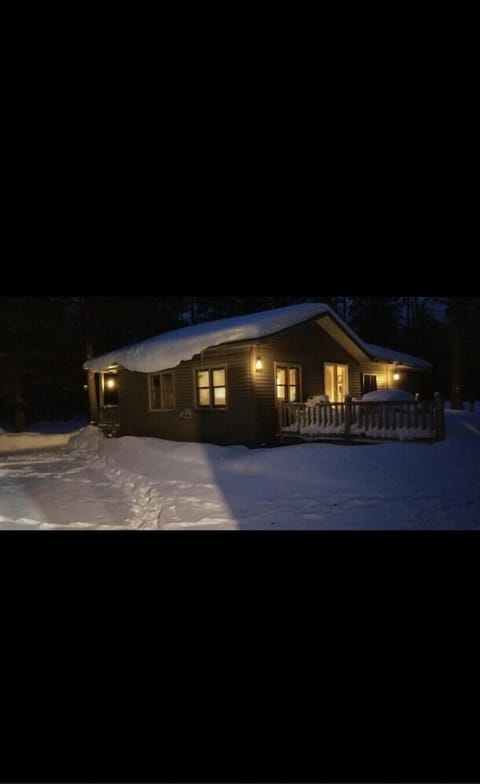 Back of the cabin during the serenity of winter