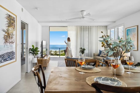 Stylish open plan living space with stunning ocean views.