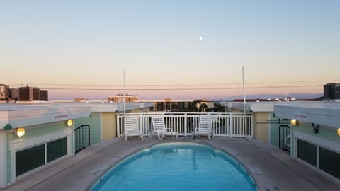 Roof top pool with sunrise views and ocean views