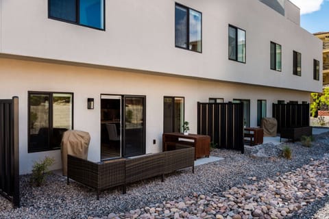 Back patio seating and grill