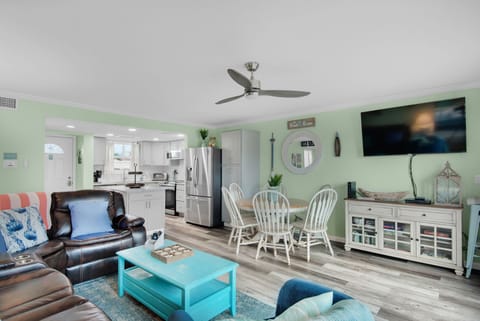 Enjoy a movie on the flat screen TV