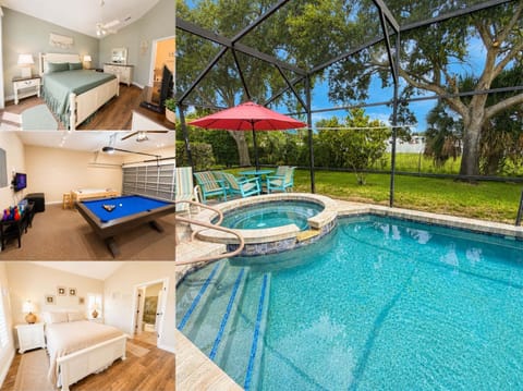 Vacation rental near Disney managed by Orlando rent a villa with a screened in private pool and spa.