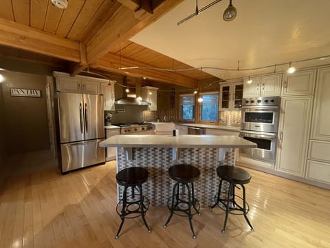 Eat in kitchen with Viking and wolf appliances. 