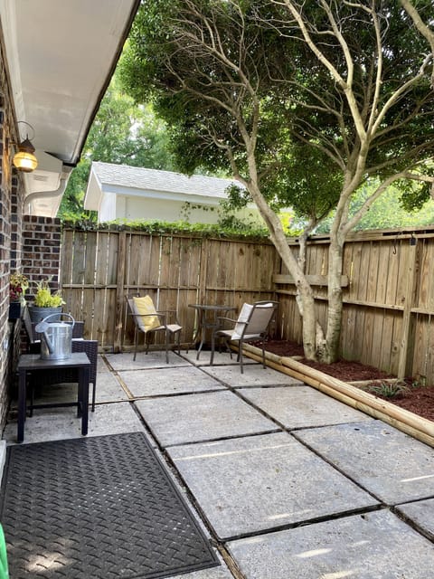 Back Patio that guests enter upon arrival