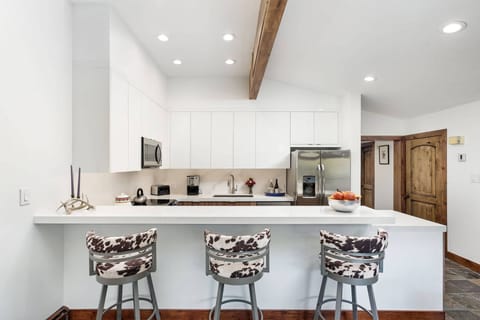 The completely new kitchen is fully stocked for your cooking and dining pleasure while vacationing here.