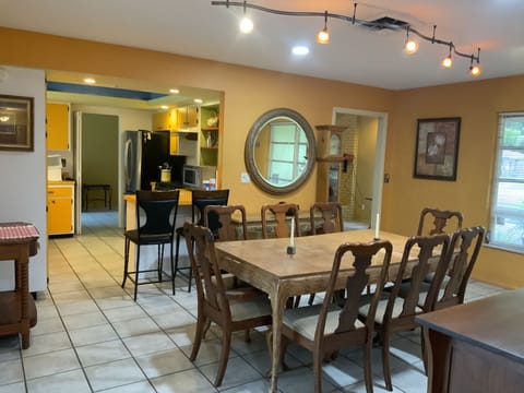 Dining room and kitchen