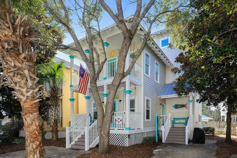 Touches such as outdoor shower, 2-story front decks and 3rd floor tower room.
