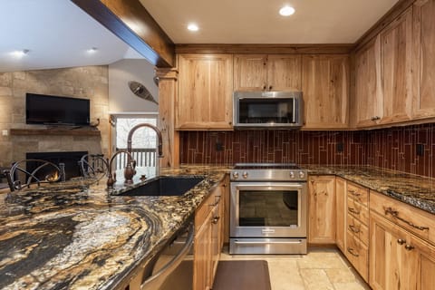 Stainless steel appliances in the kitchen