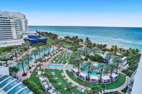 Iconic Fontainebleau. Access to all of the facilities, beach and pool chairs and spa for the vacation of your dreams! Stunning One Bedroom Ocean View Renovated Suite that can fit 6. Renovation in 2023 changed out all interior items and balcony.