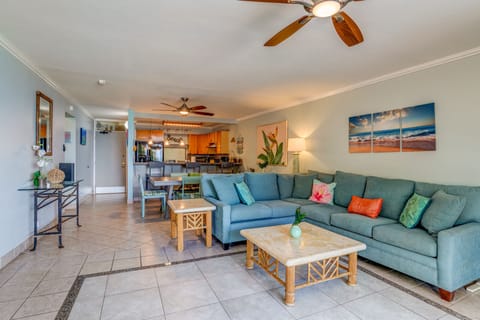 Tile flooring throughout the condo