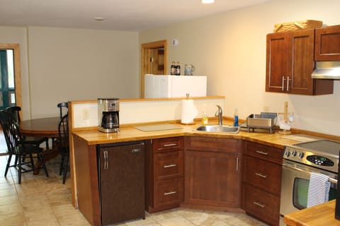 Apartment kitchen on lower level