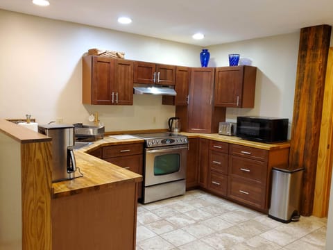 Apartment kitchen on lower level