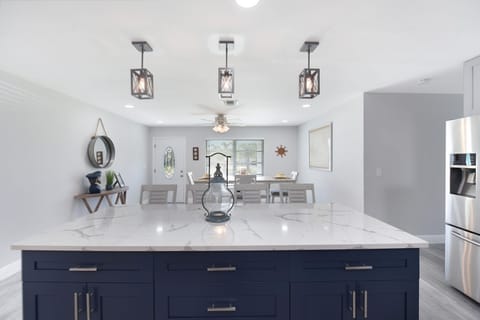 Kitchen is immaculately clean and fully equipped