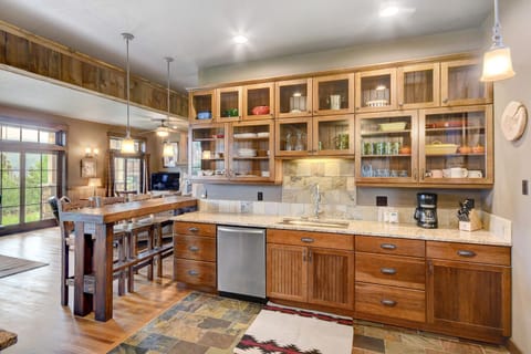 Custom Kitchen with Glass Cabinets