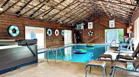 Indoor pool room open year long with complimentary pool toys.