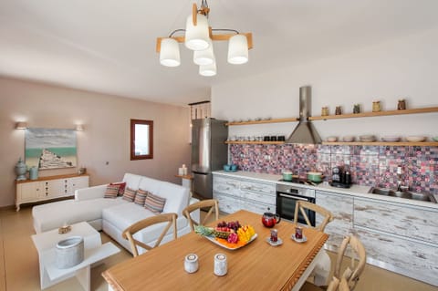 Living room with dinning area and kitchen