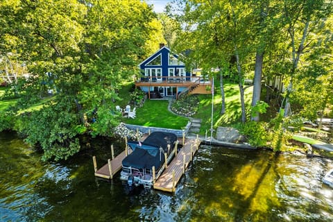 View of the property from the lake showing Dockspace.
