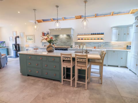 Fridge, dishwasher, electric kettle, toaster