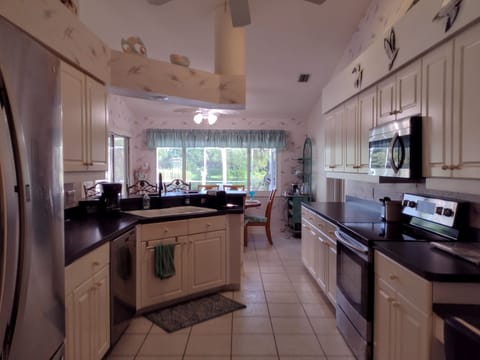 Kitchen looking toward the lake.