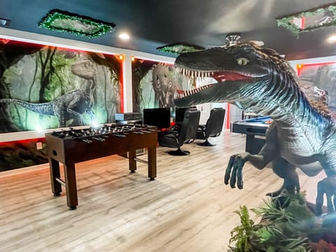 Welcome To Dinomite Villa!  Jurassic Park Themed Game Room