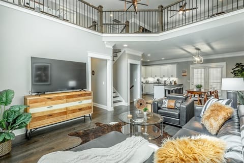 open concept living room and dining room