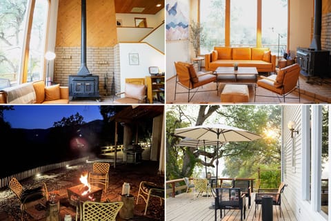 Large view deck, Fireside chat, wood stove, warm & cozy interior, make memories