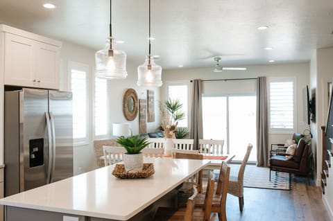 Airy and Bright, Open Kitchen, Dining, and Living Room