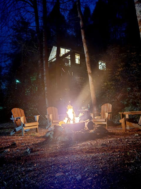 Riverside fire pit with seating provided!