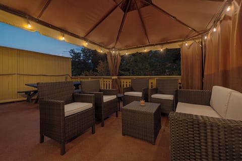 Back Deck with Gazebo and String Lights